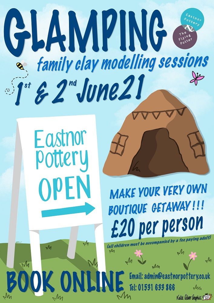 Glamping Family clay modelling session at Eastnor pottery