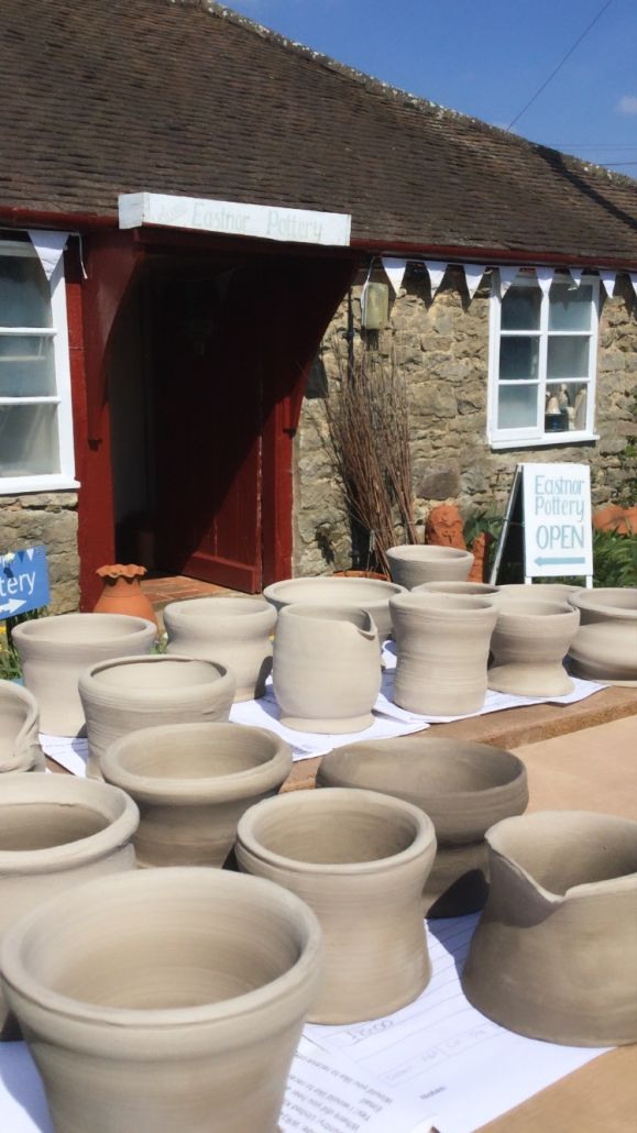 pots made by intoduction to the potters wheel class at eastnor pottery