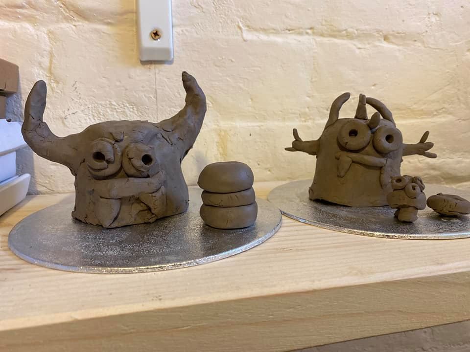 Pottery monsters made after watching eastnor pottery tutorial